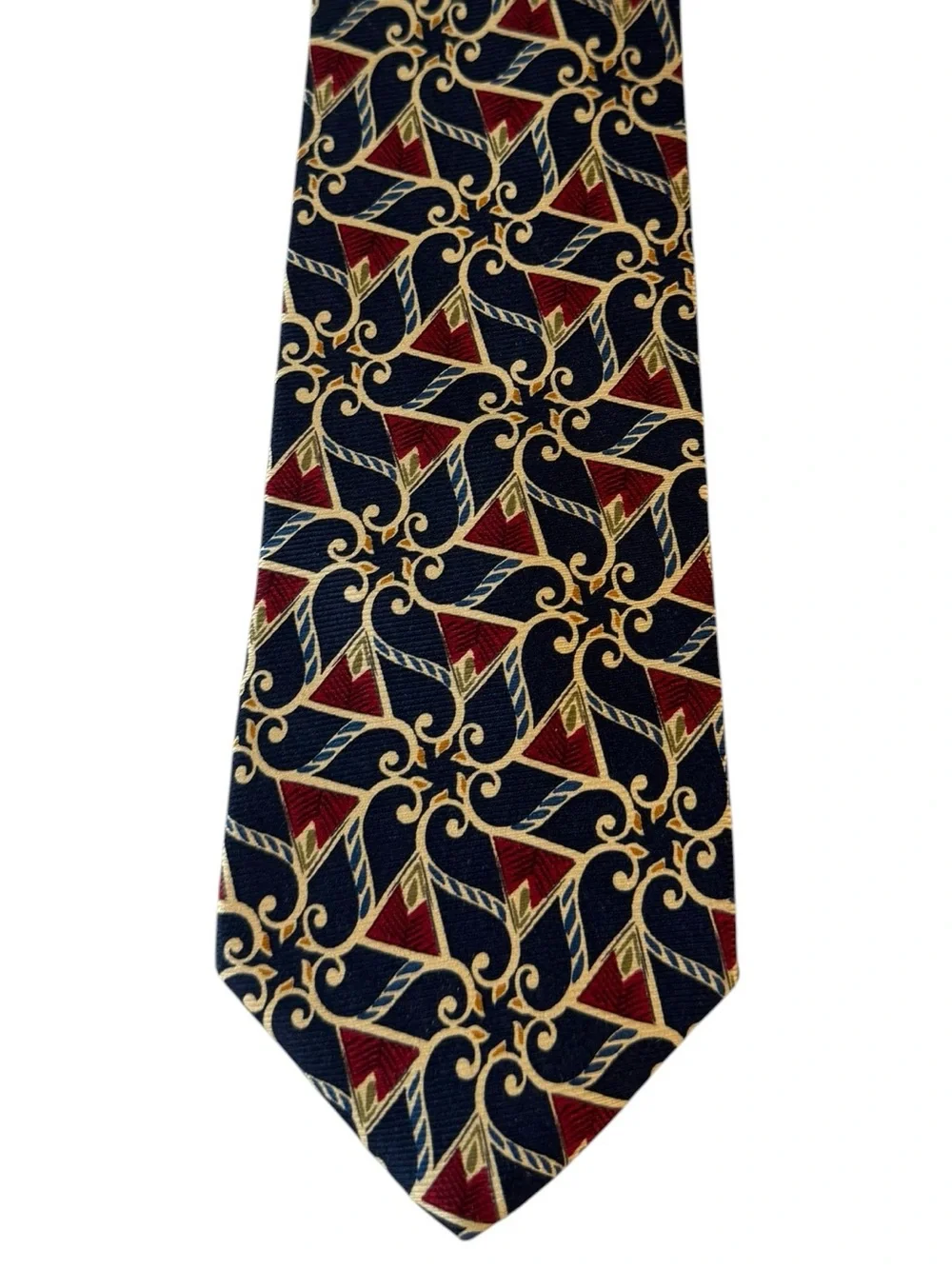 Vintage Lands End Mens Silk Tie Quiet Luxury Old Money Formal Equestrian